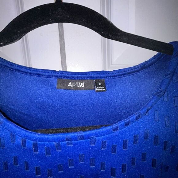 Apt 9 Women's Blue Fit & Flare Knee-Length Dress Size 8 Sleeveless - Picture 2 of 7